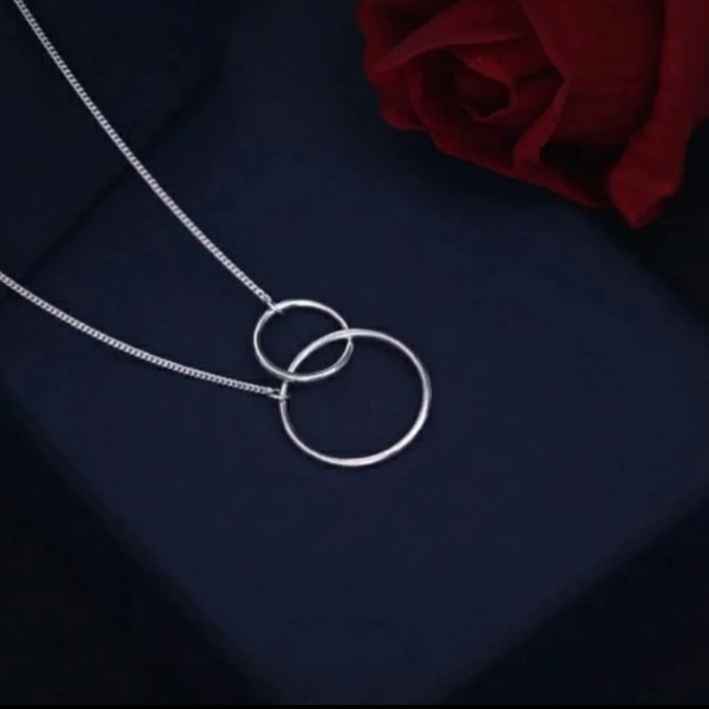Silver Circle Pendant Necklace - Picture 1 of 4